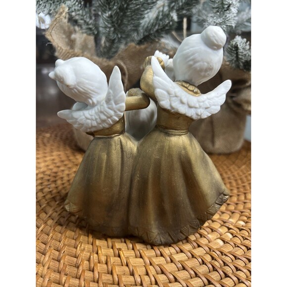 1950s Japan Hand-painted Golden Bisque Angel  Trio  ARDALT LENWILE 6542 - Picture 3 of 7